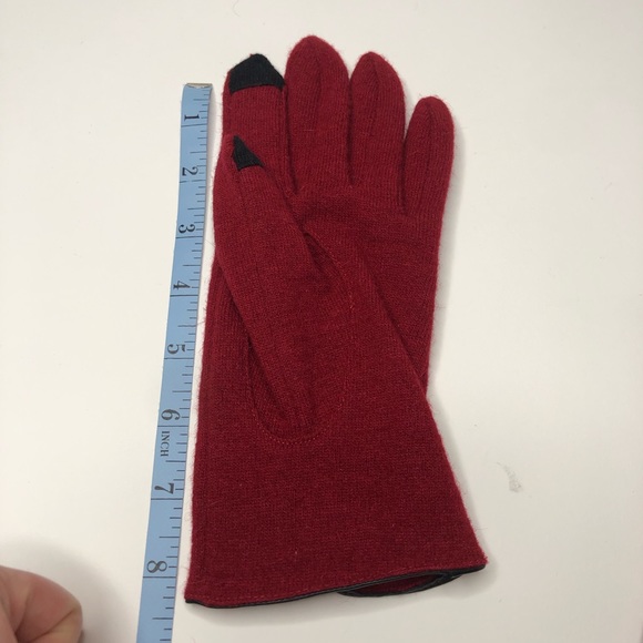 Talbots Red Bow Rabbit Wool Tech Touch Fall Gloves - Picture 13 of 14